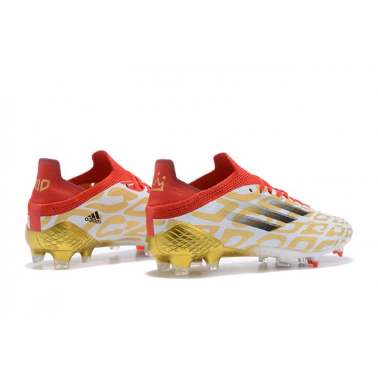 Adidas X Speedflow FG Low-top Red White Gold Men Soccer Cleats 