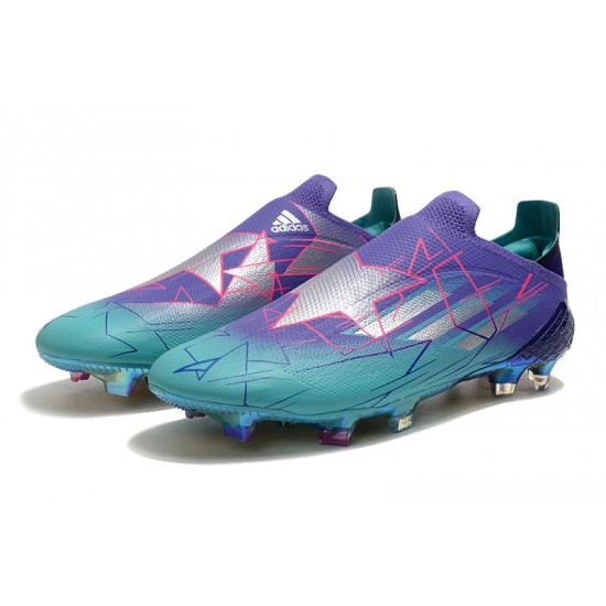 Adidas X Speedflow FG Low-top Turqoise Purple Gold Soccer Cleats 