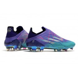 Adidas X Speedflow FG Low-top Turqoise Purple Gold Soccer Cleats 