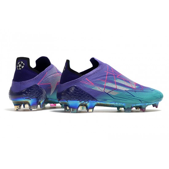 Adidas X Speedflow FG Low-top Turqoise Purple Gold Soccer Cleats 