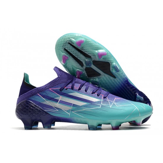 Adidas X Speedflow FG Low-top Turqoise Purple Men Soccer Cleats 