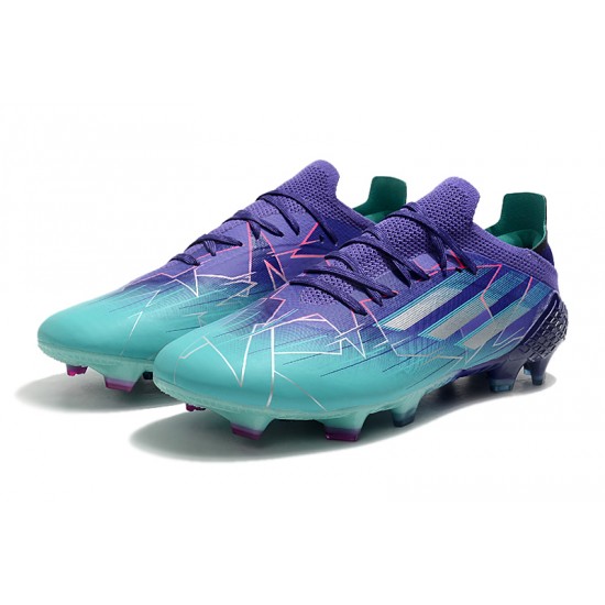 Adidas X Speedflow FG Low-top Turqoise Purple Men Soccer Cleats 