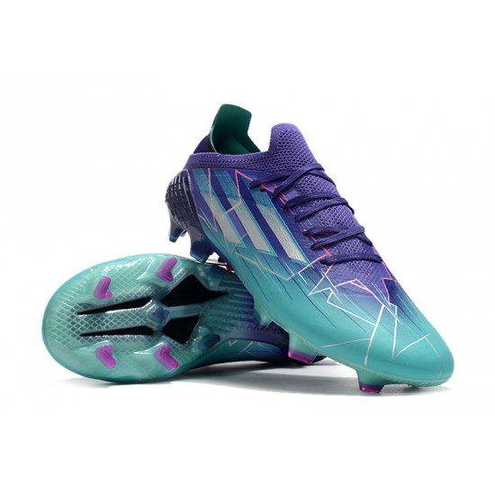 Adidas X Speedflow FG Low-top Turqoise Purple Men Soccer Cleats 