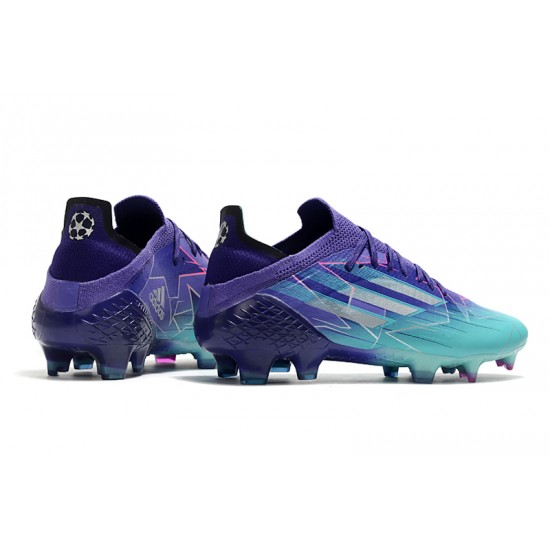 Adidas X Speedflow FG Low-top Turqoise Purple Men Soccer Cleats 