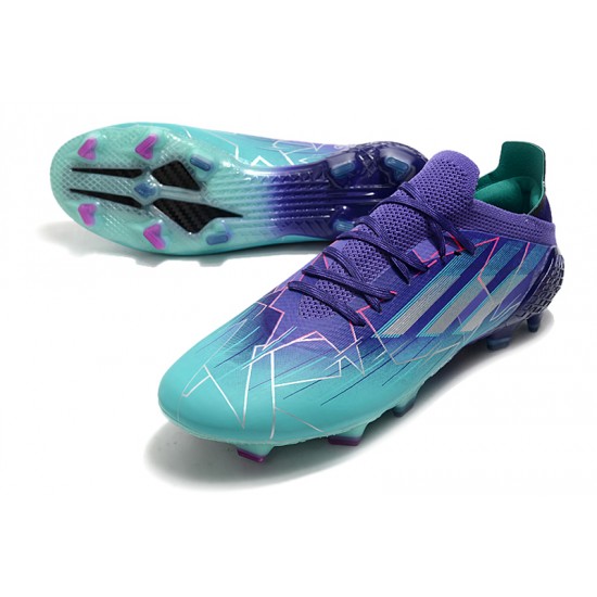 Adidas X Speedflow FG Low-top Turqoise Purple Men Soccer Cleats 