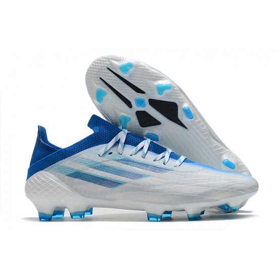 Adidas X Speedflow FG Low-top White Blue Men Soccer Cleats 