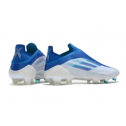 Adidas X Speedflow FG Low-top White Blue Sliver Soccer Cleats 