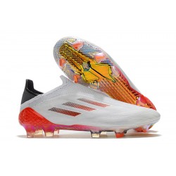 Adidas X Speedflow FG Low-top White Gold Red Men Soccer Cleats 