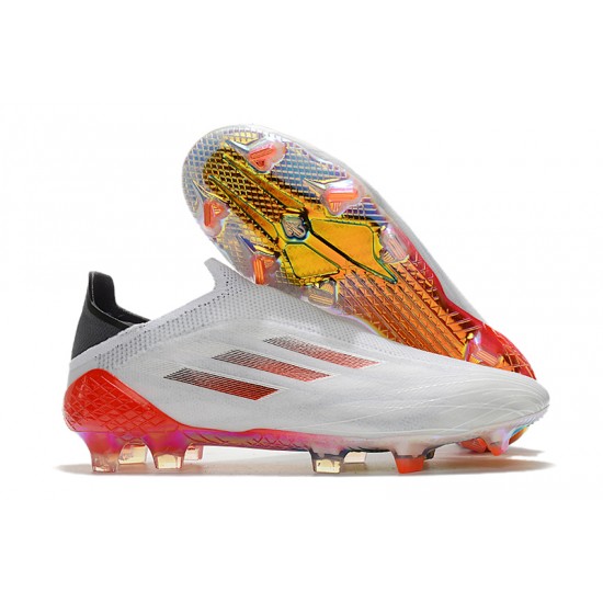 Adidas X Speedflow FG Low-top White Gold Red Men Soccer Cleats 