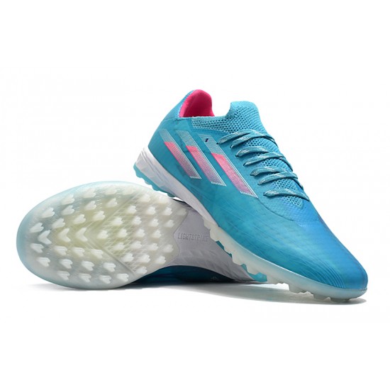 Adidas X Speedflow TF Low-top Blue Pink White Men Soccer Cleats 