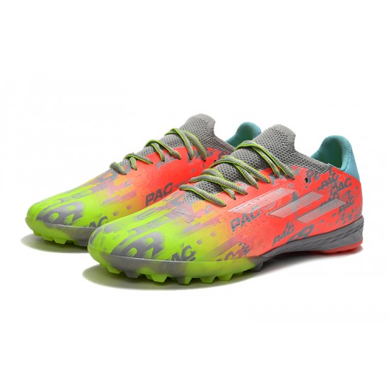 Adidas X Speedflow TF Low-top Pink Yellow Grey Men Soccer Cleats 