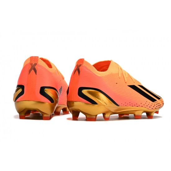 Adidas X Speedportal .1 2022 World Cup Boots FG Low-top Orange Gold Men Soccer Cleats 