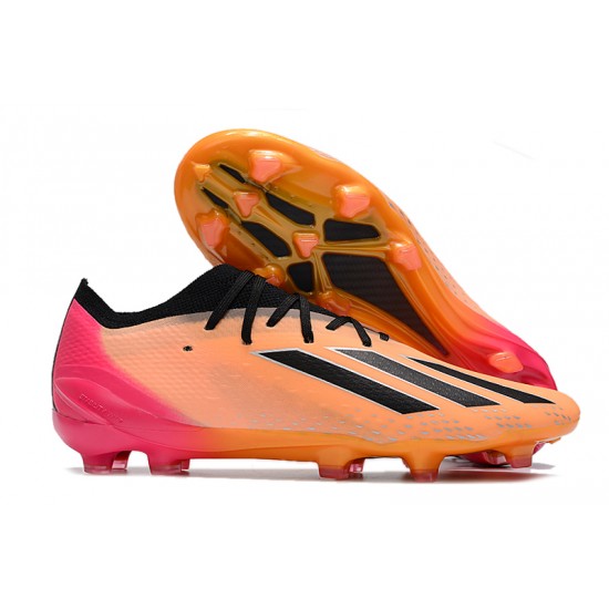 Adidas X Speedportal .1 2022 World Cup Boots FG Low-top Pink Orange Black Soccer Cleats 