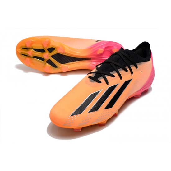 Adidas X Speedportal .1 2022 World Cup Boots FG Low-top Pink Orange Black Soccer Cleats 