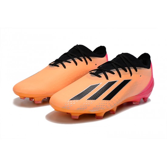 Adidas X Speedportal .1 2022 World Cup Boots FG Low-top Pink Orange Black Soccer Cleats 