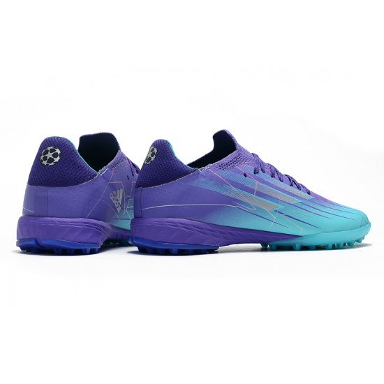 Adidas X Speedportal .1 TF Low-top Purple Blue Soccer Cleats 