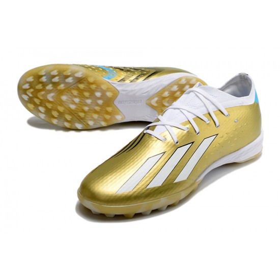 Adidas X Speedportal .1 TF Low-top White Gold Black Men Soccer Cleats 