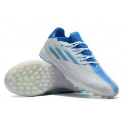 Adidas X Speedportal .1 TF Low-top White Turqoise Blue Soccer Cleats 