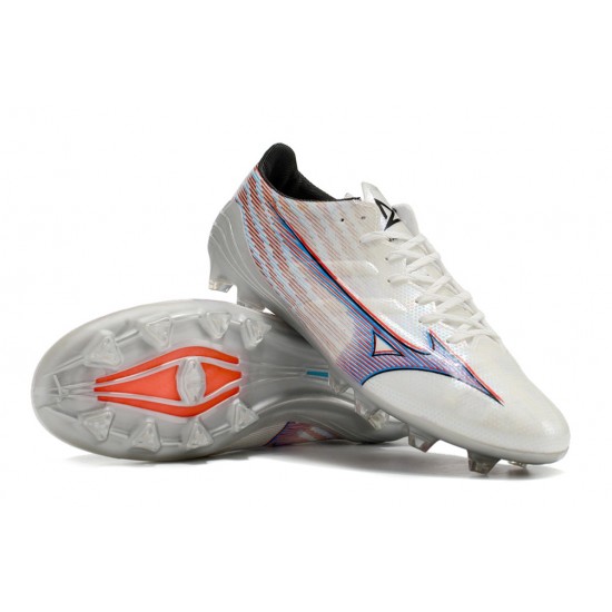 Mizuno Alpha Made In Japan Fg Low-Top White Purple For Men Soccer Cleats 