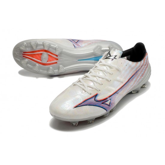 Mizuno Alpha Made In Japan Fg Low-Top White Purple For Men Soccer Cleats 