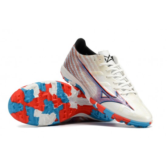 Mizuno Alpha Made In Japan Tf Low-Top Beige Blue Red For Men Soccer Cleats 