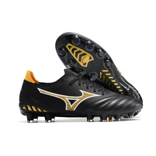 Mizuno Morelia Neo Iii Made In Japan AG Low-Top Black Gold For Men Soccer Cleats 