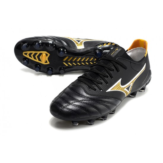 Mizuno Morelia Neo Iii Made In Japan AG Low-Top Black Gold For Men Soccer Cleats 