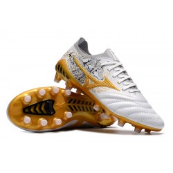 Mizuno Morelia Neo Iii Made In Japan AG Low-Top White Gold For Men Soccer Cleats 