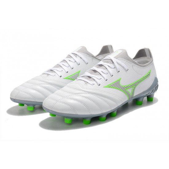 Mizuno Morelia Neo Iii Made In Japan AG Low-Top White Grey For Men Soccer Cleats 