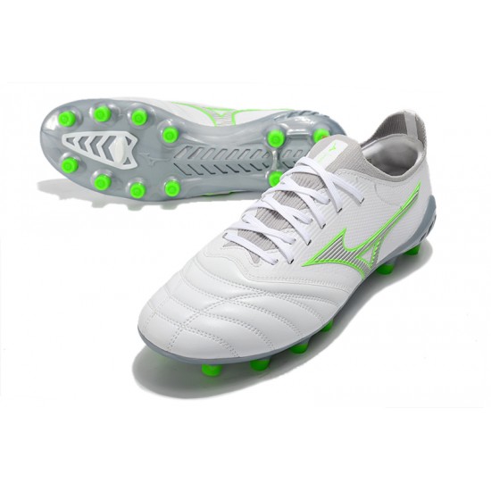 Mizuno Morelia Neo Iii Made In Japan AG Low-Top White Grey For Men Soccer Cleats 