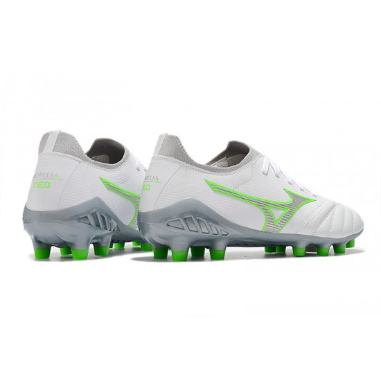 Mizuno Morelia Neo Iii Made In Japan AG Low-Top White Grey For Men Soccer Cleats 