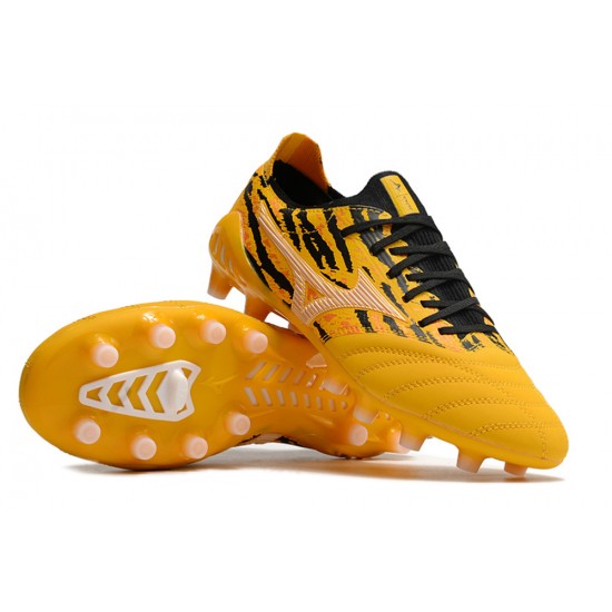 Mizuno Morelia Neo Iii Made In Japan AG Low-Top Yellow Black For Men Soccer Cleats 