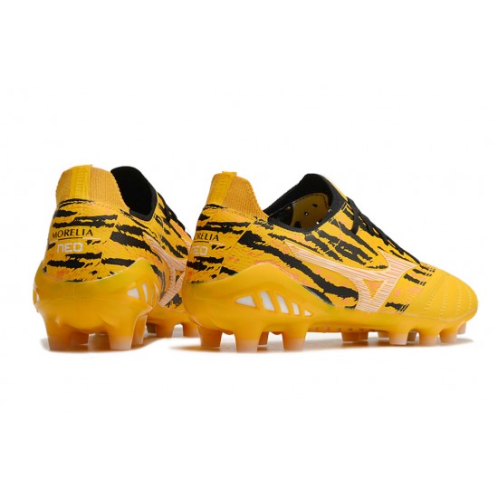 Mizuno Morelia Neo Iii Made In Japan AG Low-Top Yellow Black For Men Soccer Cleats 