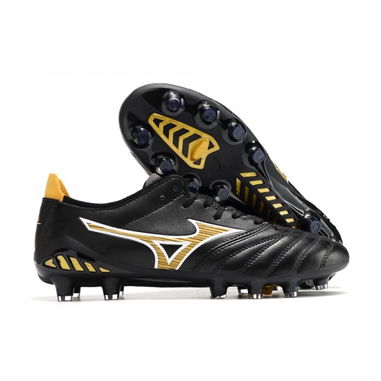 Mizuno Morelia Neo Iii Pro AG Low-Top Black Gold For Men Soccer Cleats 