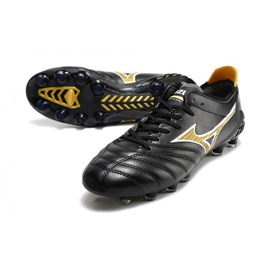 Mizuno Morelia Neo Iii Pro AG Low-Top Black Gold For Men Soccer Cleats 