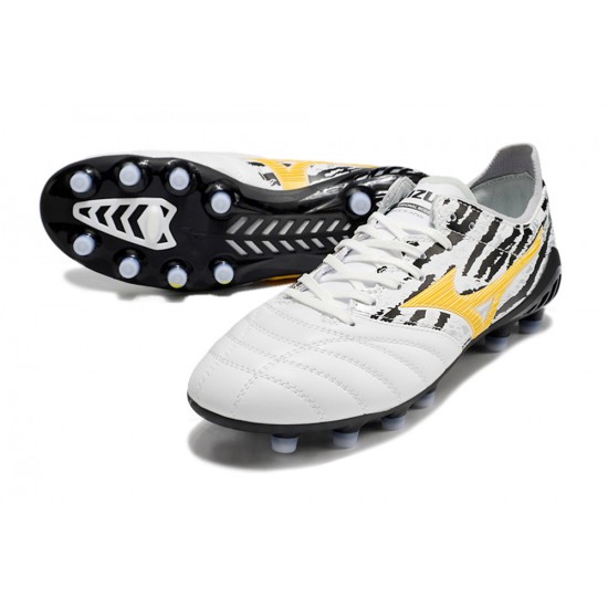 Mizuno Morelia Neo Iii Pro AG Low-Top Black White Yellow For Men Soccer Cleats 