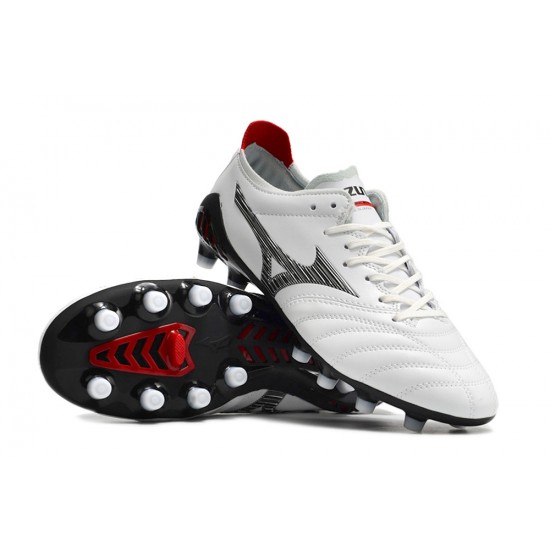 Mizuno Morelia Neo Iii Pro AG Low-Top White Black Red For Men Soccer Cleats 