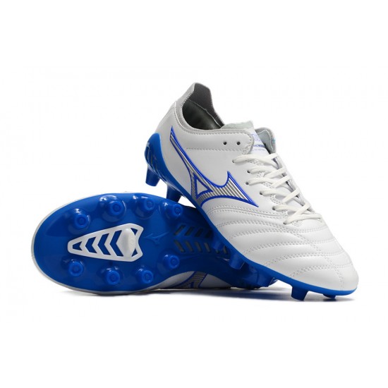 Mizuno Morelia Neo Iii Pro AG Low-Top White Blue For Men Soccer Cleats 