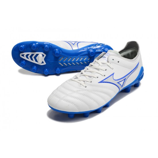 Mizuno Morelia Neo Iii Pro AG Low-Top White Blue For Men Soccer Cleats 