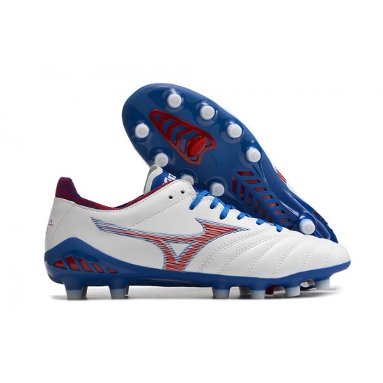 Mizuno Morelia Neo Iii Pro AG Low-Top White Dark Blue For Men Soccer Cleats 