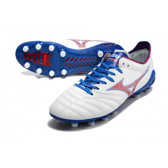 Mizuno Morelia Neo Iii Pro AG Low-Top White Dark Blue For Men Soccer Cleats 