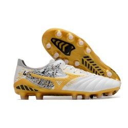 Mizuno Morelia Neo Iii Pro AG Low-Top White Gold For Men Soccer Cleats 