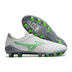 Mizuno Morelia Neo Iii Pro AG Low-Top White Grey Green For Men Soccer Cleats 