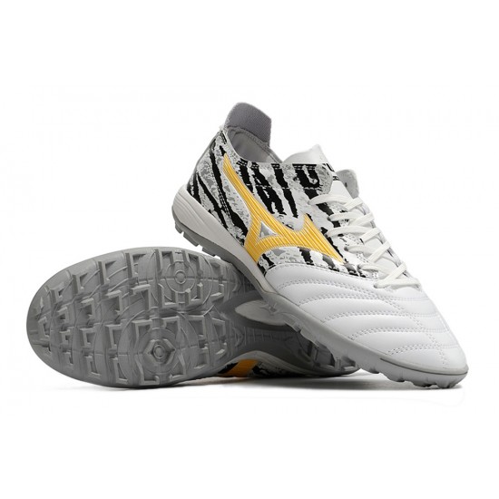 Mizuno Morelia Wave Cup Classic Tf Low-Top White Black For Men Soccer Cleats 