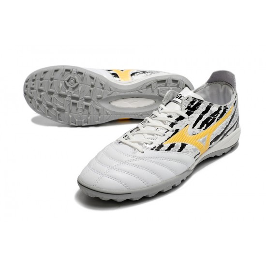 Mizuno Morelia Wave Cup Classic Tf Low-Top White Black For Men Soccer Cleats 