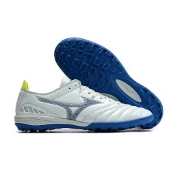 Mizuno Morelia Wave Cup Classic Tf Low-Top White Blue Yellow For Men Soccer Cleats 