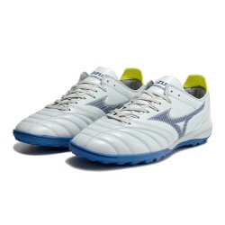 Mizuno Morelia Wave Cup Classic Tf Low-Top White Blue Yellow For Men Soccer Cleats 