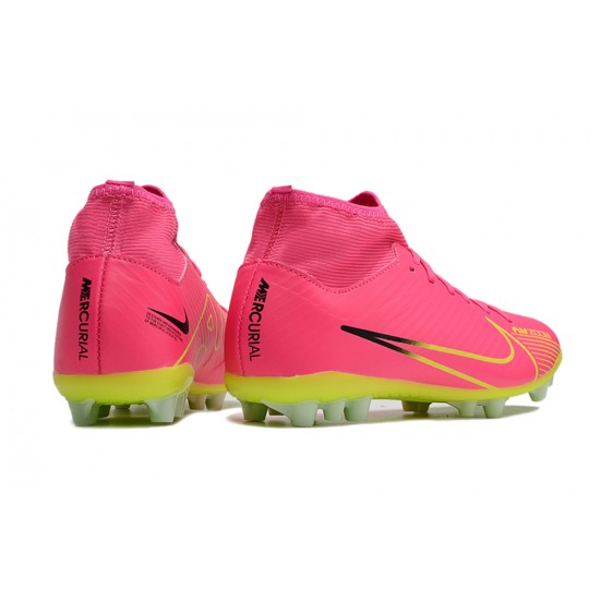 Nike Air Zoom Mercurial Superfly IX Academy AG High-top Green Pink Women And Men Soccer Cleats 