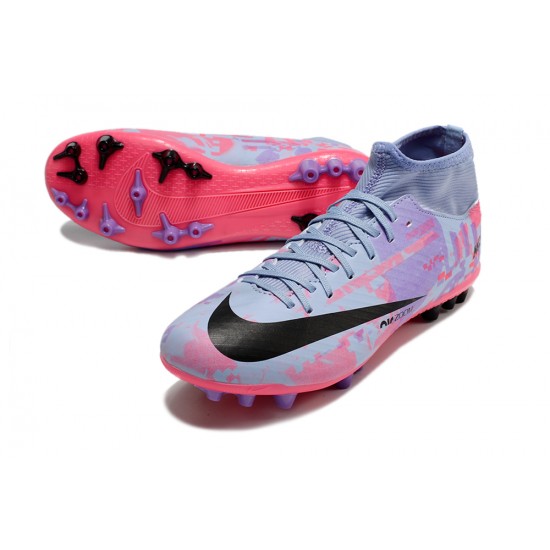 Nike Air Zoom Mercurial Superfly IX Academy AG High-top Purple Pink Women And Men Soccer Cleats 