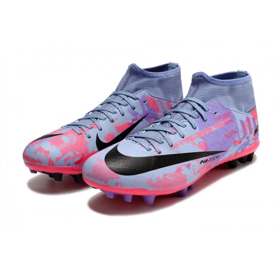 Nike Air Zoom Mercurial Superfly IX Academy AG High-top Purple Pink Women And Men Soccer Cleats 